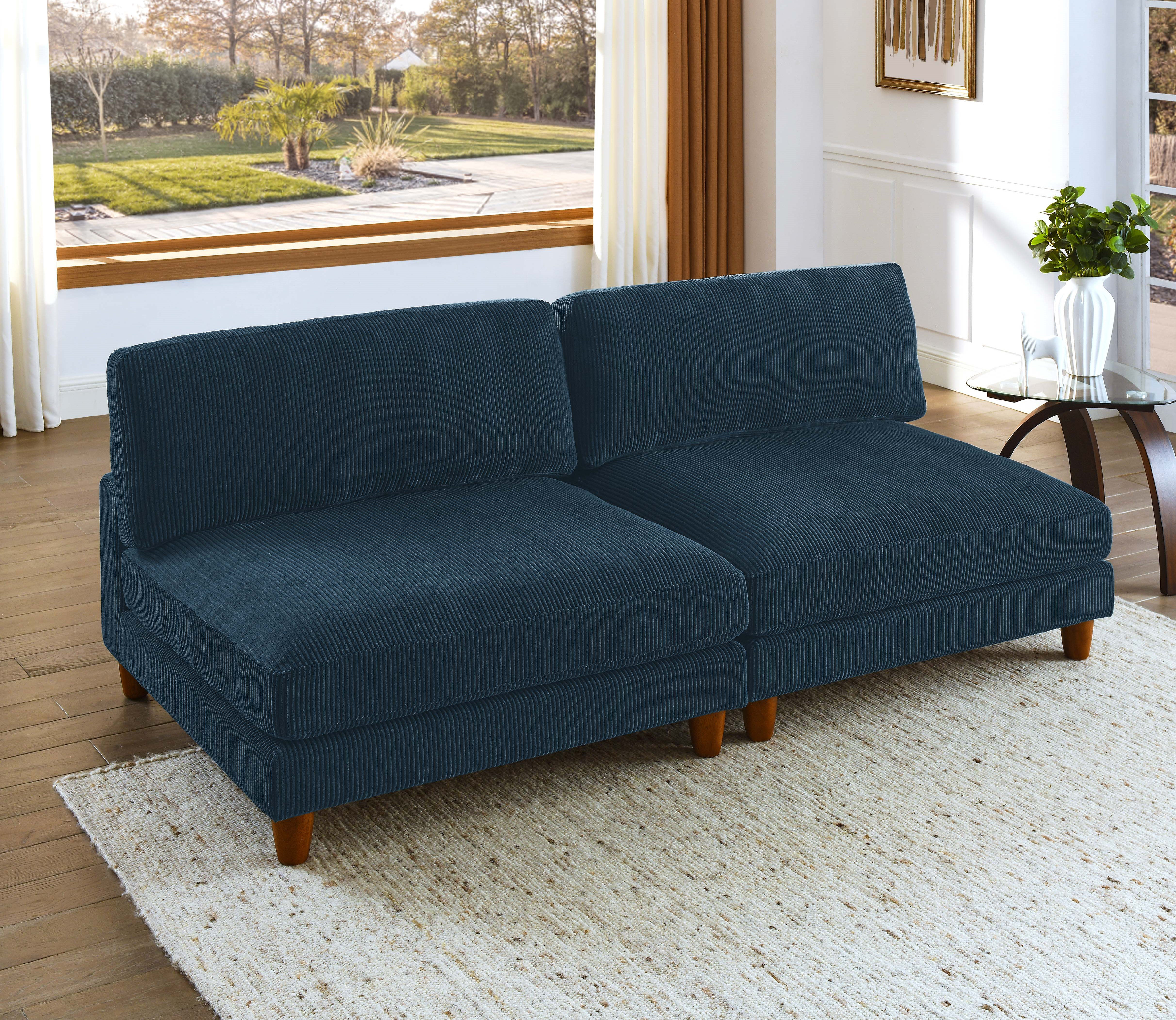 ラブソファ ー ♥イブ ワッフル　ネイビー ラブソファー ♥イブ ワッフルネイビー